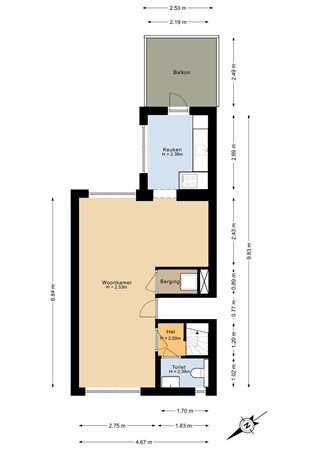 Plattegrond - Barrierweg 177A, 5622 CM Eindhoven - Eerste verdieping - 2D.jpg